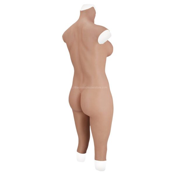 silicone full bodysuit crossdresser bodysuits no sleeve three quarter v7 e cup size l (3)