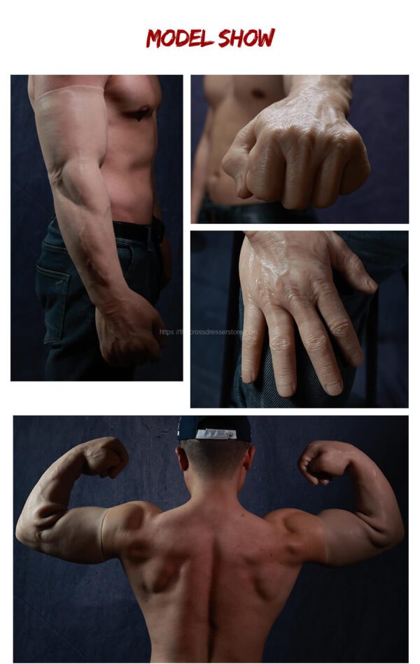 silicone muscle gloves strong arms realistic male skin 61cm (7)