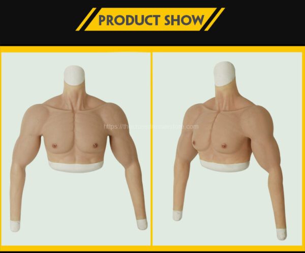 silicone muscle suits high collar short fake muscle suit long sleeve v5 (10)