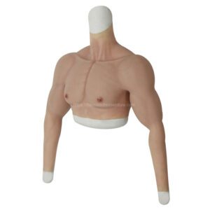 silicone muscle suits high collar short fake muscle suit long sleeve v5 (16)