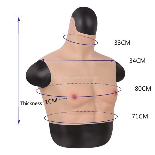 silicone muscle suits high collar short fake muscle suit without arms v4 (2)