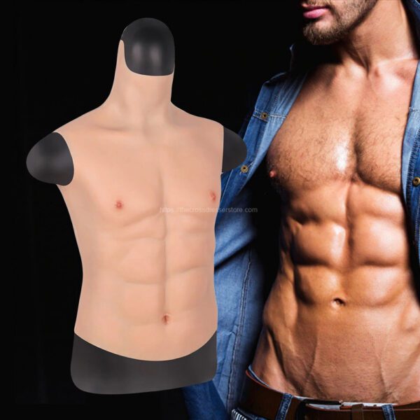 silicone muscle suits upper bodysuit fake muscle suit without arms v4 (15)