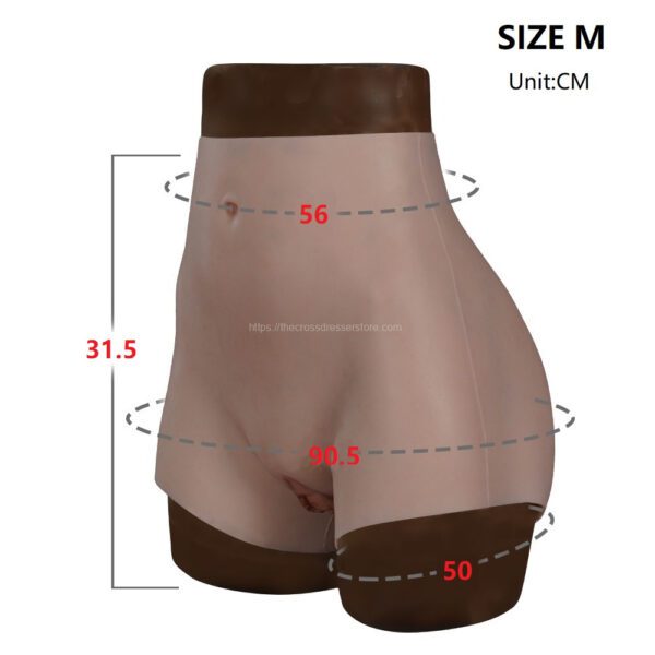 silicone vagina panties fake vagina pant hip enhance quarter length built in tubes v7 (3)