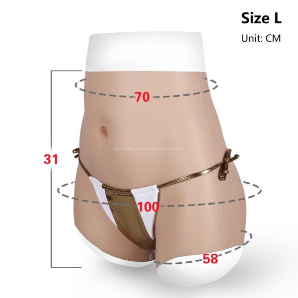 silicone vagina panties fake vagina pant hip enhance quarter length v7 size l (10)