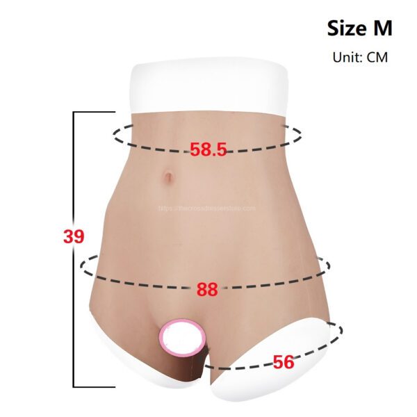 silicone vagina panties fake vagina pant hip enhance quarter length v7 size m (11)