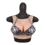 round neck silicone breast forms hollow back crossdresser boobs silk cotton v4 (thin) e cup