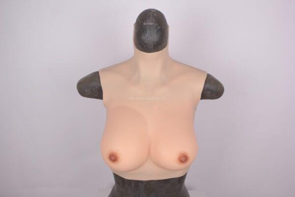 High Neck Silicone Breast Forms Crossdresser Boobs Drag Queen Breastplate C Cup (Thin) (18)