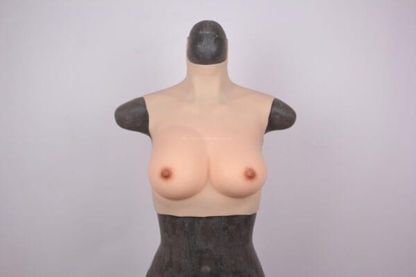 High Neck Silicone Breast Forms Crossdresser Boobs Drag Queen Breastplate C Cup (Thin) (4)