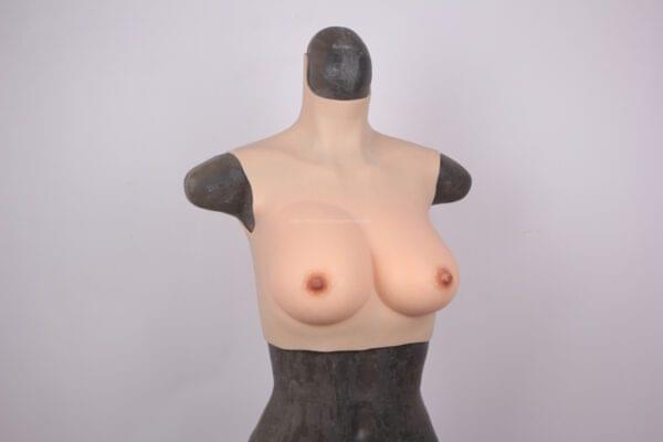 High Neck Silicone Breast Forms Crossdresser Boobs Drag Queen Breastplate C Cup (Thin) (6)
