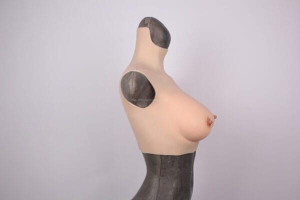 High Neck Silicone Breast Forms Crossdresser Boobs Drag Queen Breastplate C Cup (Thin) (8)