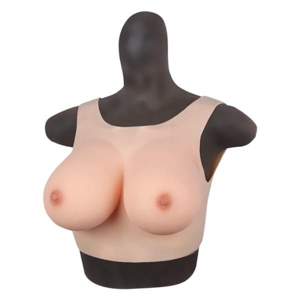 Round Neck Silicone Breast Forms Hollow Back Crossdresser Boobs Silk Cotton V4 (Thin) E Cup - Image 7