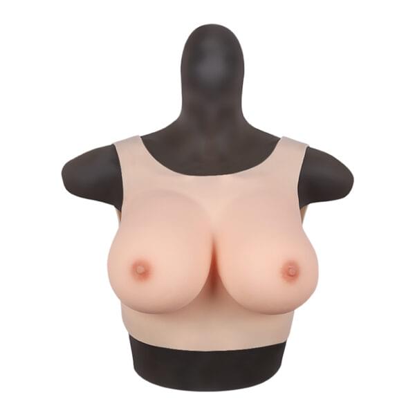 Round Neck Silicone Breast Forms Hollow Back Crossdresser Boobs Silk Cotton V4 (Thin) E Cup - Image 6