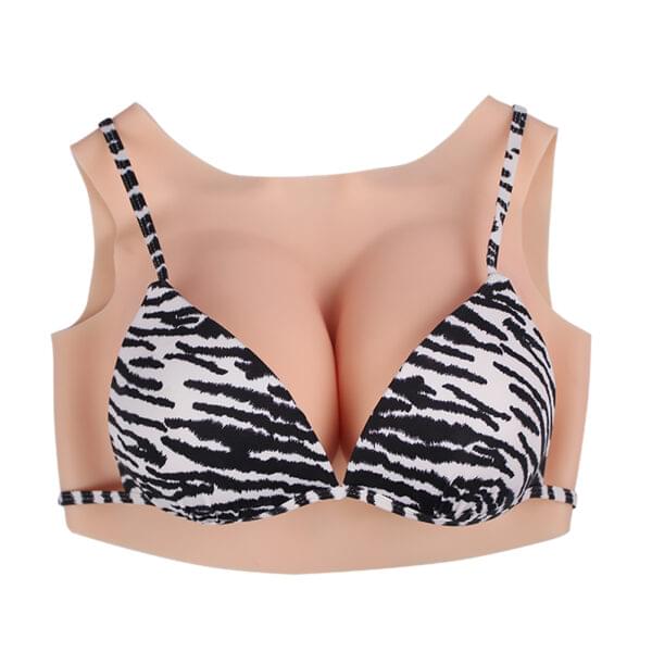 Round Neck Silicone Breast Forms Hollow Back Crossdresser Boobs Silk Cotton V4 (Thin) E Cup - Image 4